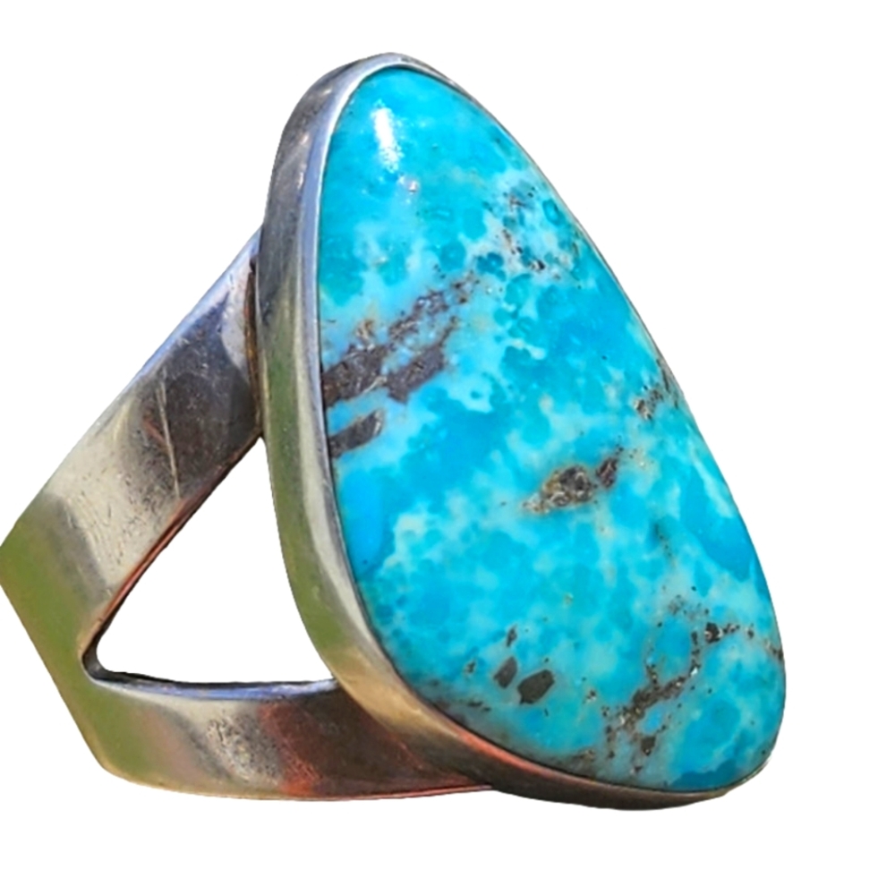 Sterling silver Jay King Desert Rose company turquoise ring size 8.5 - Picture 4 of 8